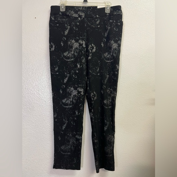 Chico's Pants - Chico’s So Slimming Brigitte Slim Leg Pull On Pants - Black Silver